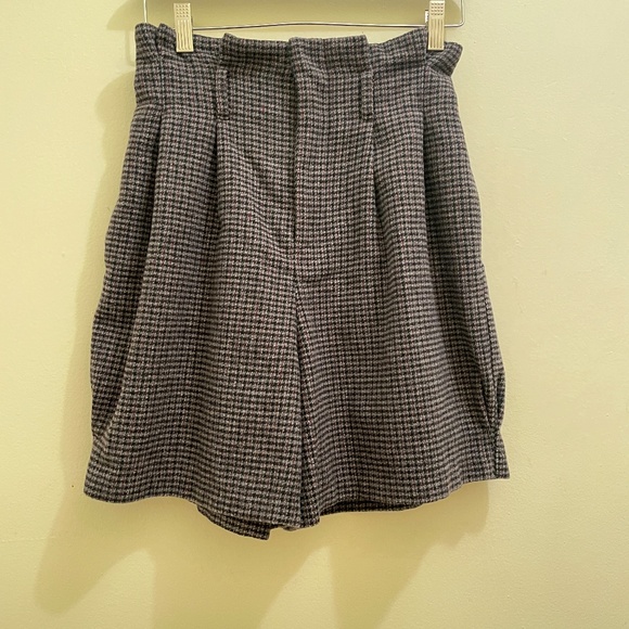 New Japanese Plaid and Pleated wool Skort, paper bag waist size 26, high waisted - Picture 11 of 11
